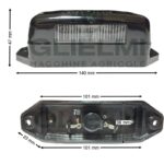 Fanale Luce Targa Trattore 12V COBO – Compatibile Fiat Serie 55, 65, 75, 85, New Holland T4, T4000, TK, TN, Case JX, Quantum, Steyr Kompakt, Laverda MX, Riferimento 5117942