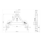 Triangolo Rotoballe AMA 94000 Attacco 3 Punti Cat I e II – Supporto Punte Trasporto Balle Robusto Universale Trattore